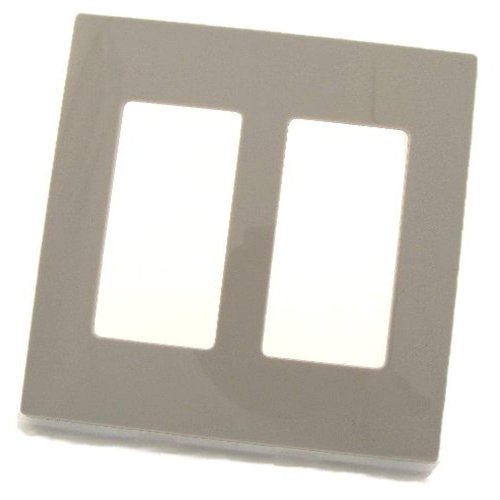 Leviton 80309-SGY 2-Gang Decora Plus Screwless Wall Plate - Gray