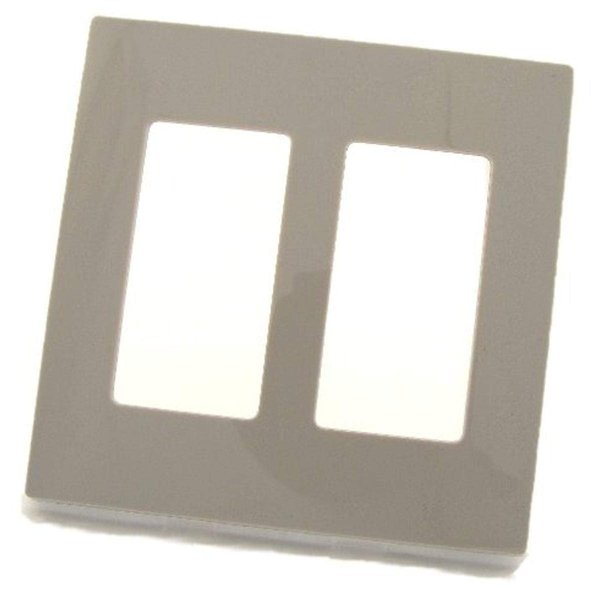 Leviton 80309-SGY 2-Gang Decora Plus Screwless Wall Plate - Gray