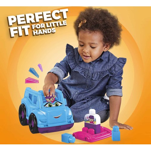 Mega Bloks First Builders Tina Tour Bus with Big Building Blocks, Building Toys for Toddlers (6 Pieces)