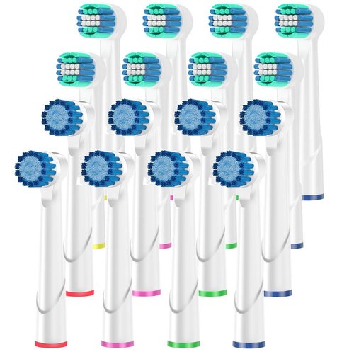 KHBD Replacement Brush Heads for Oral B, Pack of 8 Precision Clean, 8 Sensitive Clean Gum Care, Electric Toothbrush Replacement Toothbrush Heads for Oral-b Vitality - 16 Pack
