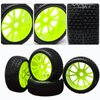 4PCS 17mm Hub Wheel Rim & T Grain Tires for HSP 1:8 Off-Road RC Car Buggy Tyre Yellow