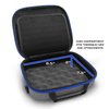 CASEMATIX Massager Travel Case Compatible with Theragun Mini Massage Gun and Multiple Attachments, Charger and Other Accessories - Hard Shell Carrier with Foam Layer, Padded Divider and Shoulder Strap