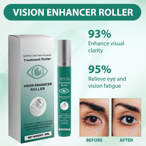 Vision Enhance Massage Roller, Eye Roller to Enhances Visual Clarity, Natural Vision Enhancer Roller, Relieve Eye Strain, Fatigue, and Discomfort 8 ml (3 Pcs)