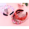 JERTOCLE Valentine's Day Headband Holiday Headband Accessories for Women Printed XOXO LOVE Heart Knotted Headband Valentines Galentines Party Favors (Valentines A)