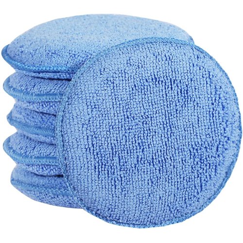 FONAROLL Microfiber Wax Applicator Pads, Car Wax Applicator, Buffing & Detail Polishing Foam Pads for Car Cleaning and Fine Polishing (5" Diameter, 6 Pack)…