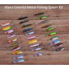 Fishing Spoons Lures Kit 30pcs Hard Metal Colorful Spinner Baits Casting Trolling Trout Spoon Fishing Lures for Bass Salmon Pike Walleye