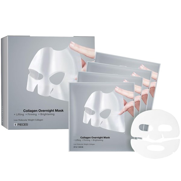 Deep Collagen Mask Overnight, Collagen Face Mask, Korean Collagen Face Mask, Anti-Wrinkle Collagen Overnight Face Mask For Face Masks Skincare, Sheet Masks For Elasticity,Firming,Moisturizing 4PCS