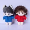 niannyyhouse 20cm Plush Doll Clothes Elastic Solid Sportswear Suits Hoodie Pants Soft Stuffed Plush Toy Dress Up Accessories (Black, 20cm)