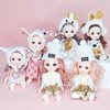 Sufeasdf 6 Pcs 6 Inch Princess Girl Mini Cute Dolls, Sister Small Princess Dolls, Miniature Dolls Little Girl for 3+ Year Old Girls