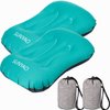 SUNYAO 2 Pack Set Ultralight Inflatable Camping Pillows with Compact Pouch Sack Ergonomic Pillow for Neck & Lumbar Support While Camping, Backpacking，Hiking