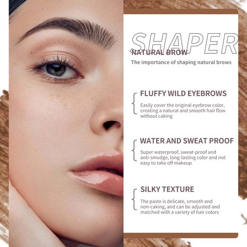 AKARY Eyebrow Gel Waterproof Grey Tinted Eyebrow Mascara, Natural Thickening Brow Shaper Instant Wild Eyebrow Shaping Makeup Gel, Long Lasting Volumizing Quickly Fixing Eyebrow Makeup, 03 Natural Grey
