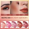 2pc Liquid Blush,Soft Cream Face Blush,Natural Matte Finish Looking, Dewy Cheek Tint, Moisturizing Lightweight Blendable Feel(#01+#02)