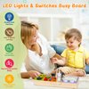 Busy Board Montessori Toys for 1-3 Years Old, Wooden Sensory Board Switch Toy with 19 LED Light, Switch Toys, Button Toy, Travel Activity Educational Learning Toddler Toys for 1+ Year Old Boy and Girl