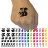 Squirrel Holding Acorn Temporary Tattoo Water Resistant Fake Body Art Set Collection - Brown (One Sheet)