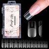 Makartt Medium Short Square Nail Tips-120pcs Full Cover Fake Nails,Half Matte Pre-shape Gel Acrylic Nails, Nail Extension Home DIY Salon Nails 12 Sizes