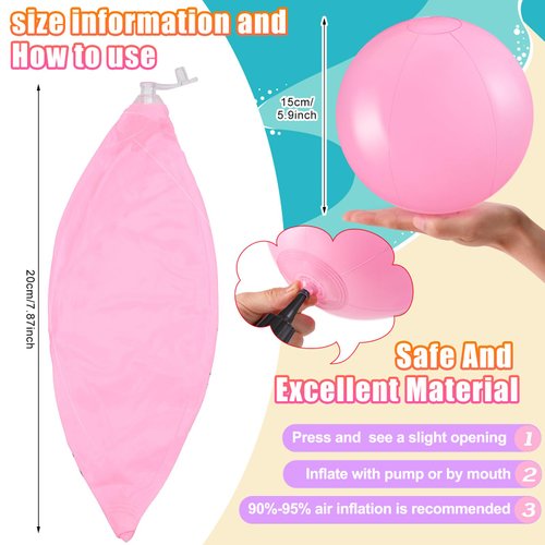 Yinder 24 Pieces Inflatable Beach Ball 6 Inches Mini Beach Balls for Ocean Under The Sea Party Decorations Summer Pool Toys Party Supplies