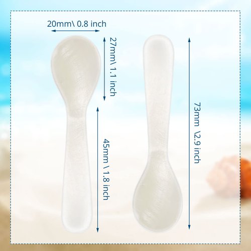 Set of Caviar Spoons Shell Spoon Mother of Pearl Caviar Spoons W Round Handle for Caviar, Egg, Ice Cream, Coffee, Restaurant Serving (20 Pieces,2.83 Inches)