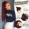 BARSDAR Drawstring Ponytail Extension - 26 Inch Long Curly Wavy Burgundy Ponytail Hair Extensions for Women - Drawstring Synthetic Clip in Ponytail Hairpieces Fake Pony Tail - Dark Burgundy