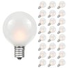 Novelty Lights 25 Pack G40 Frosted White Outdoor Globe Bulbs, Light Bulbs Glass Incandescent Bulbs With 3000 Hour Lifespan, Globe String Lights Replacement Bulbs
