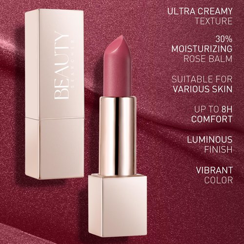BEAUTY SEARCHER Lipstick, Metallic Shine Finish Lip Balm Glossy Hydrating Nude Velvet Red Long-Lasting Moisturisation Luxury Lip Stick Makeup ((01) Love Burgundy)