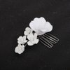 Teyglen Flower Bride Wedding Hair Comb Bridal Flower Hair Piece Floral Headpieces for Bride White Flower Hair Comb Clip Wedding Hair Accessories for Women Bridesmaid Flower Girl (Silver)