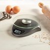 Taylor Digital Kitchen Scale with Glass Platform, Tare Button, and Plastic Body Weighs up to 11 Pounds Capacity, Silver