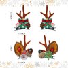 TailaiMei Reindeer Hair Clips, 2 Pairs Christmas Antlers Ears Hair Pins with Glitter Christmas tree and Santa, Cute Christmas Hair Accessory for Party Favors