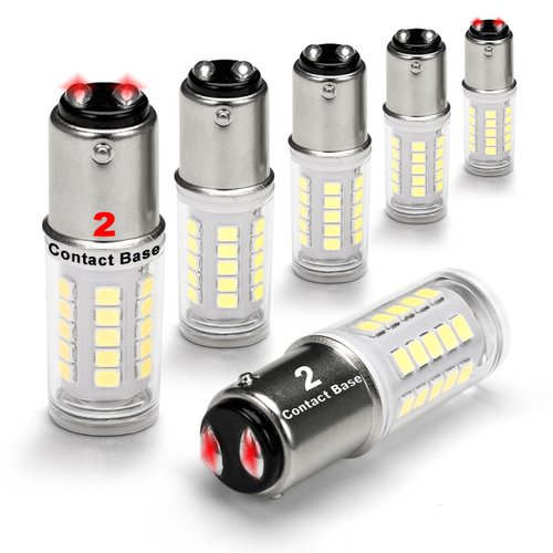 12V Low Voltage BA15D LED Bulbs 5W 500lm,Double Contact Bayonet 1142 1076 1130 1176 1075 S8 Bright White 6000K Led for RV Camper Trailer Boat Marine Trunk Interior Landscape Anchor Lights,5Pack