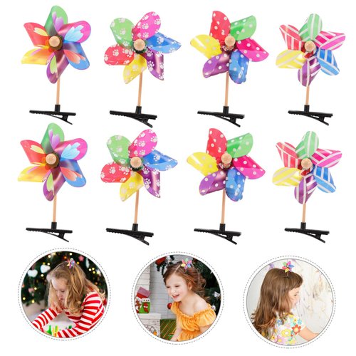 24pcs Windmill Hairpin Pinwheel Hair Bows Cartoon Hair Kids Favor Hair Barrettes Pinwheel Hair Clips Kids Hair Mini Clips for Hair Girls Metal Iron Clip Child Accessories