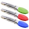 HINMAY Mini Tongs with Silicone Tips 7-Inch Serving Tongs, Set of 3 (Green Red Blue)