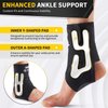 CAMBIVO Ankle Brace for Sprained Ankle, Adjustable Ankle Support with Compression Strap for Women & Men, Lace up Ankle Stabilizer for Achilles Tendonitis, Injury Recovery (Medium - Right)