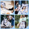 THE KENKYO Car Seat Covers for Babies, Baby Car Seat Cover for Girls Boys, Kick-Proof Newborn Carrier Canopy with Breathable Mesh Peep Window, Warm Stroller Cover for Winter