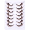 Brown Eyelashes Fairy Lashes Cat Eye Wispy False Eyelashes Strip Lashes Mink Fluffy Strip Lashes Brown Fox Eye Long Volume Fake Eyelashes 7 Pairs ALICROWN