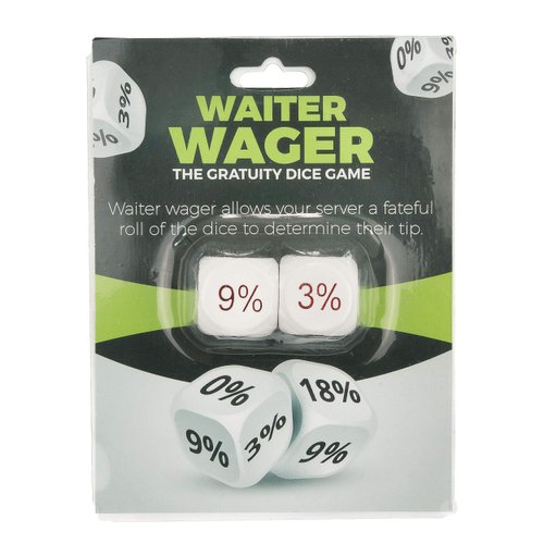 Fairly Odd Novelties FON-10276 Waiter Wager! The Server Rolls for Their Tip Hilarious Funny Novelty Dice Game Thatâ€™S The Perfect Gag, White Elephant Gift