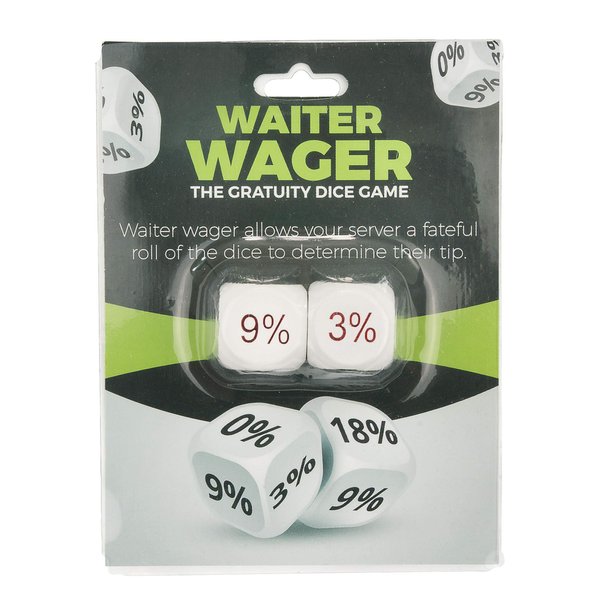 Fairly Odd Novelties FON-10276 Waiter Wager! The Server Rolls for Their Tip Hilarious Funny Novelty Dice Game Thatâ€™S The Perfect Gag, White Elephant Gift