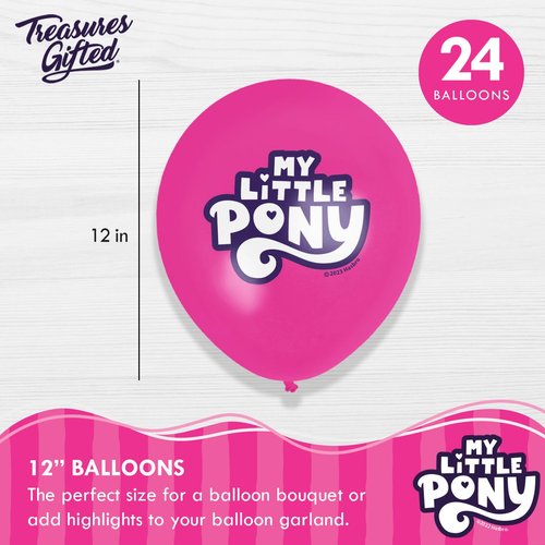 Treasures Gifted Officially Licensed My Little Pony Birthday Party Supplies - 24 Pack - My Little Pony Balloons - My Little Pony Decorations - My Little Pony Party Decorations