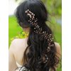 fxmimior Bride Rose Gold Pearl Headband Wedding Hair Accessories Crystal Hair Vine Headband Wedding Hair Comb Evening Party Hair Piece for Women…