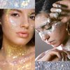 HOSAILY Silver Body Glitter Stick, Sparkling Holographic Sequins Glitter Gel, Body Shimmer Face Paint Glitter for Eye Hair Nail Lip, Chunky Glitter Makeup for Halloween Christmas Rave Festival