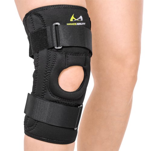 BraceAbility Patella Stabilizing Chondromalacia Knee Brace - Patellofemoral Pain Syndrome U-Shaped Stabilizer Supports Sides of Kneecap for Patellar Tendonitis, Torn Meniscus, Arthritis Support (L)