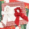 Melbelia Christmas Bow Hair Scrunchies for Women Girls Knotted Bow Hair Ties Ropes Elastic Bands Hair Bows for Women Ponytail Holder Hair Accessories for Women Girl (Red & White,2Pcs)
