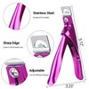 MelodySusie Acrylic Nail Clippers with 15pcs Magnet Sizers, Professional Nail Clippers Cutters for Long Acrylic Gel Nails Tips, Adjustable Stainless Nail Trimmer, Manicure Tool for Salon Home, Plum