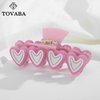 TOVABA Hair Claw Clips for Women Pink Heart Shape Hair Clips Cute Medium Hair Clips Trendy Hair Claw Clips Hair Accessories for Women Strong Hold Jaw Hair Clip for Thick Thin Hair