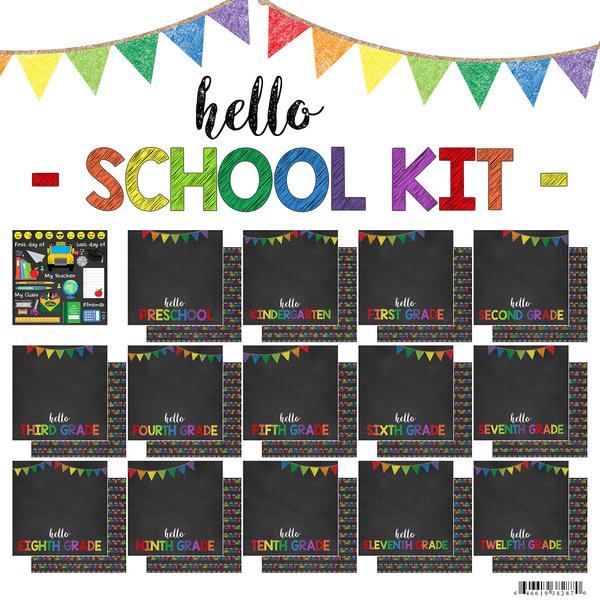 Scrapbook Customs Hello School Paper Pack Scrapbook Kit