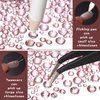 2000 Pieces Flat Back Gems Rhinestones 6 Sizes (1.5-6 Mm) Round Crystal Rhinestones with Pick up Tweezer and Rhinestones Picking Pen for Crafts Nail Clothes Shoes Bags DIY Art (Pink)