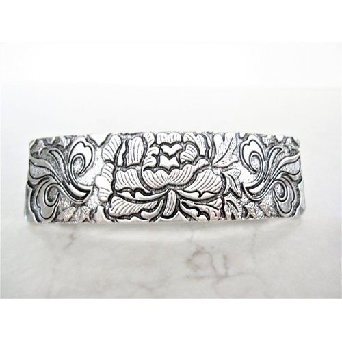 Silver or bronze gold celtic metal viking flower filigree hair clip barrette (Primary color: Gold)