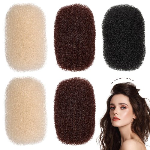 minkissy 5pcs Bump It Up Volume Hair Base Set Sponge Volume Bump Hair Clip Hair Bases Inserts Hair Pads Hair Styling Clip Hair Accessories for Women Ladies