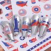 8 Sheets 4th of July Nail Art Stickers Decals Red White Blue Designs American Independence Day Patriotic Nail Stickers 3D Self-Adhesive USA Flag Map Eagle Statue of Liberty Nail Decals for Women