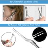 Earwax Removal Kit 5 Pcs, Ear Wax Cleaning Tool Set, Ear Pick with LED Light USB Charging, Stainless Steel Ear Curette, Earwax Tweezer, Ear Canal Dilator, Ear Wax Remover Tool with Storage Box