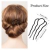Amabro 6 Pcs Metal Hair Fork Clip, U Shape 4 Prong Updo French Styling Side Twist Pins, Hair Buns Accessories for Women Formal Casual Occasions Daily Wear Weddings Parties Banquets