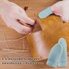 4 Pairs Leather Finger Protector Needle Felting Knitting Finger Thimble Guards Tools for Hand Craft Sewing Needlework Handmaking(Random Color)